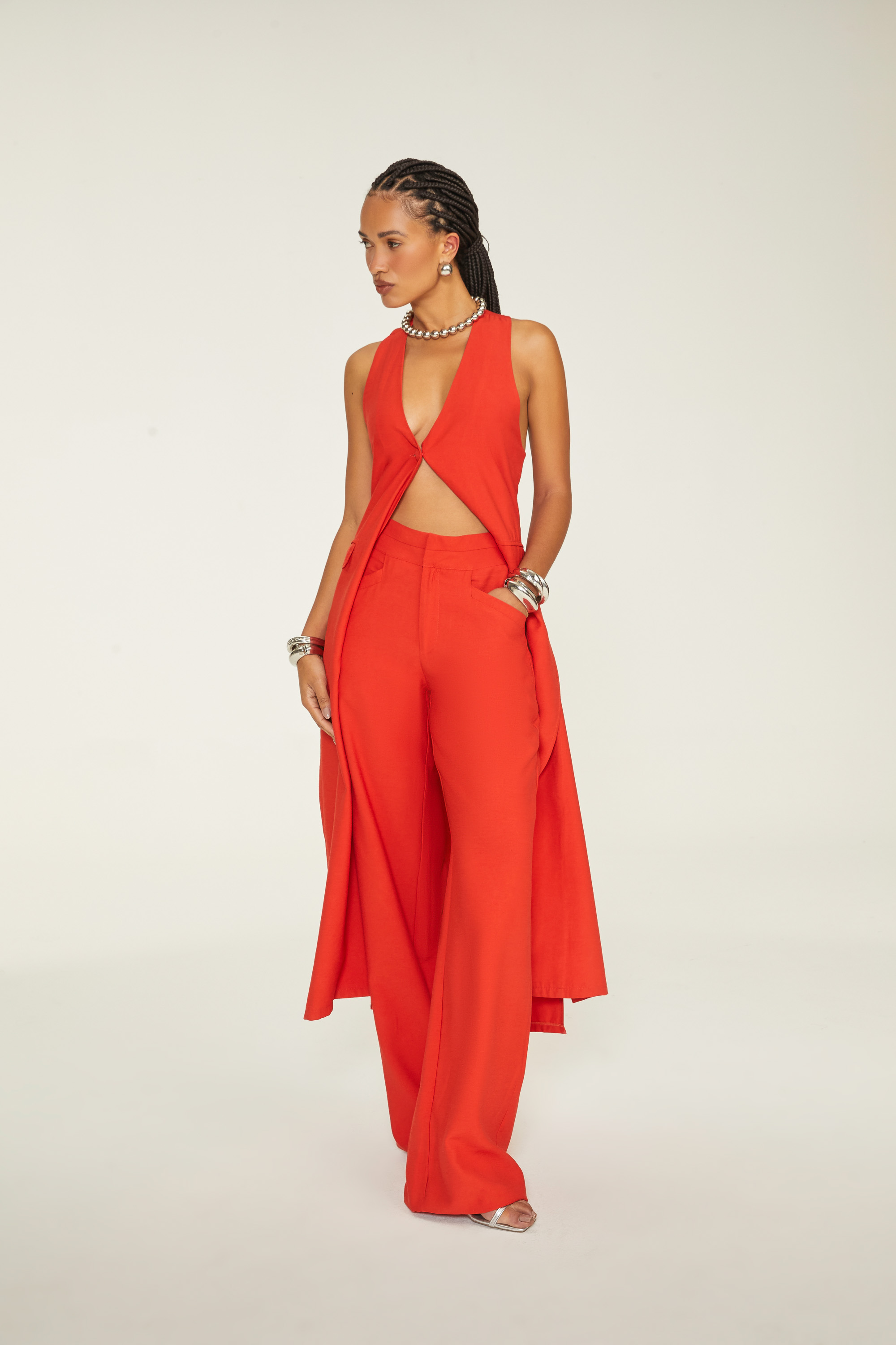 Calça Pantalona Cós Duplo - Main Image