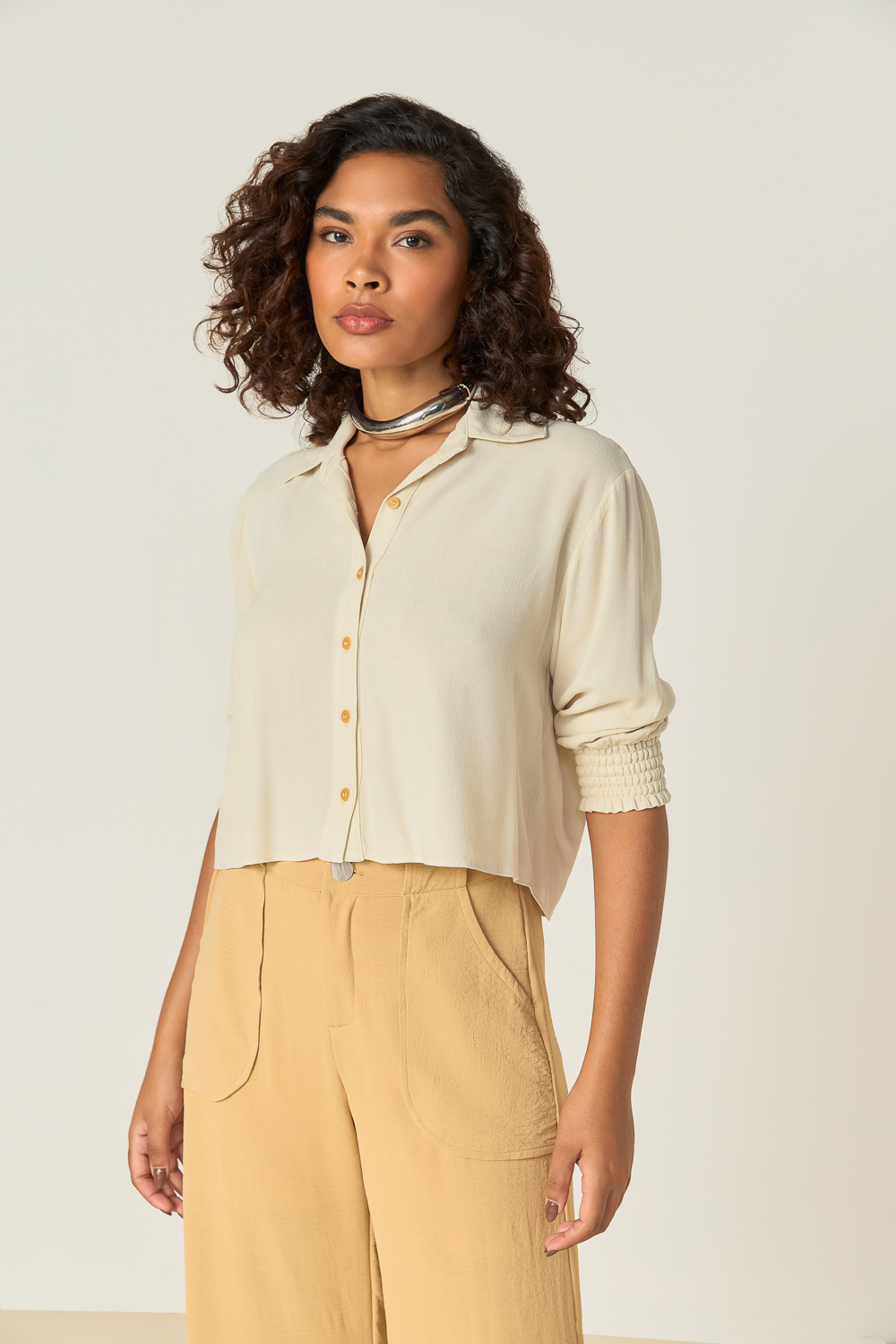 トップス Andmary Luca stitch tops beige andmary Luca stitch tops - メルカリ